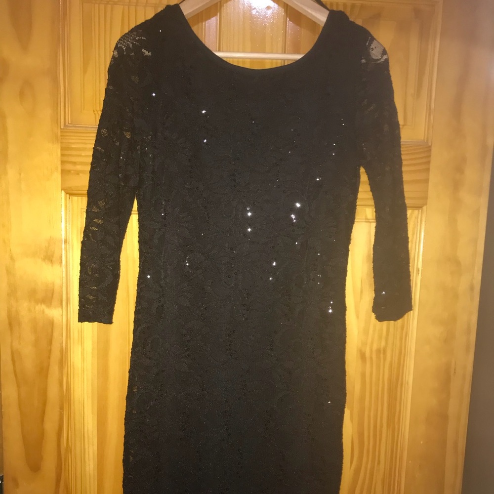 Black Sequin Bodycon Dress